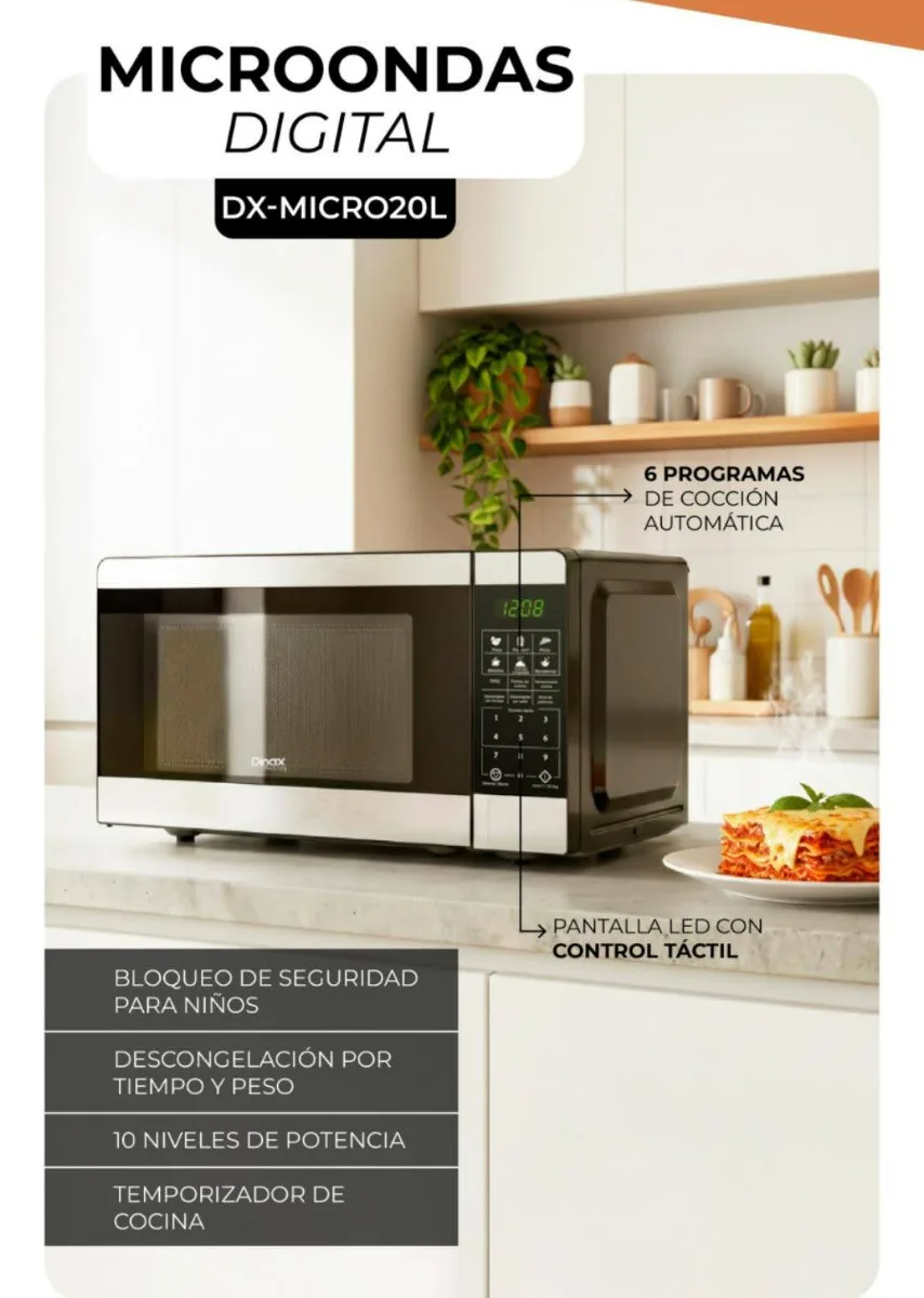 MICROONDAS DIGITAL DINAX (20 LITROS)