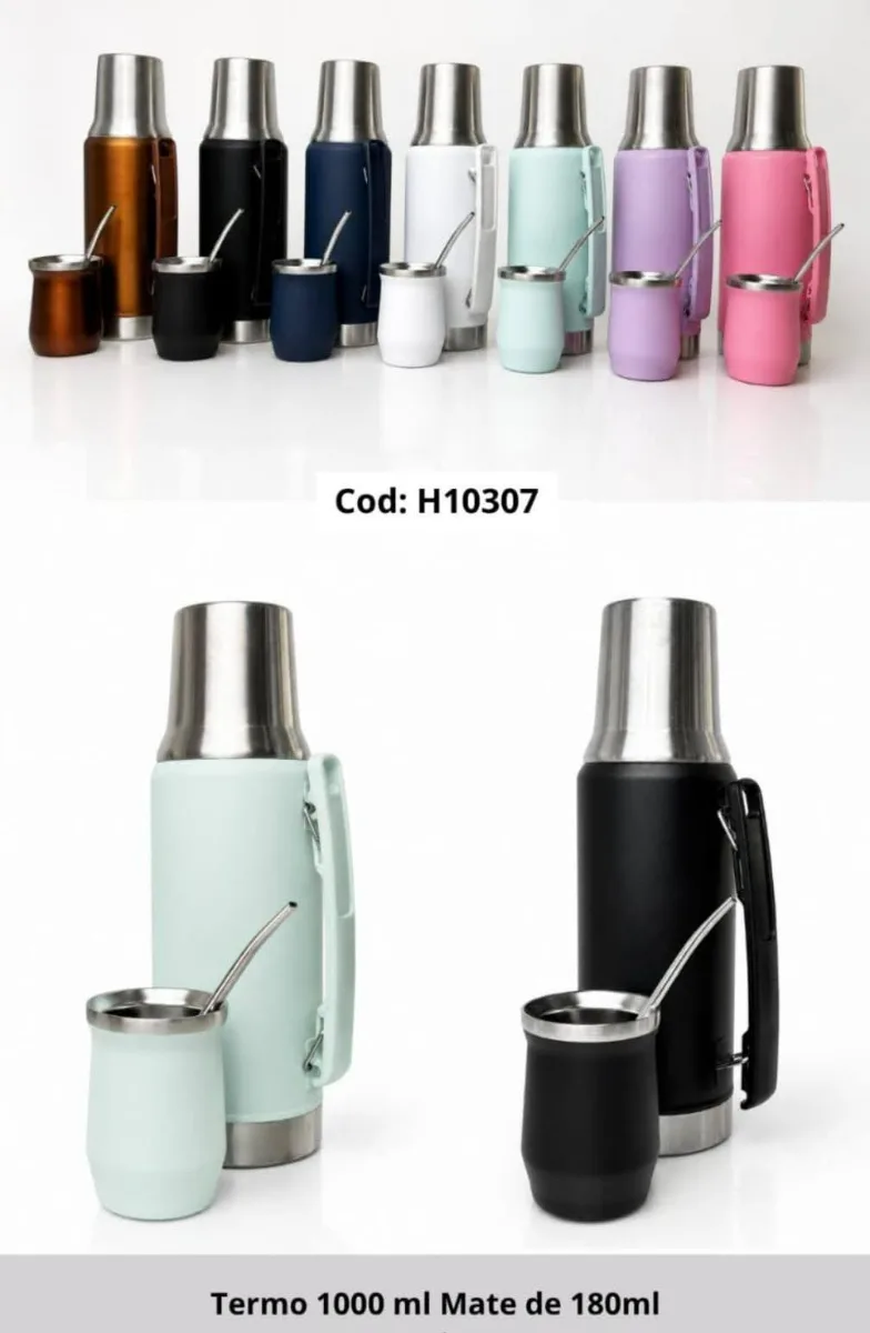 Set de termo system 1L premium ( Termo, mate y bombilla)